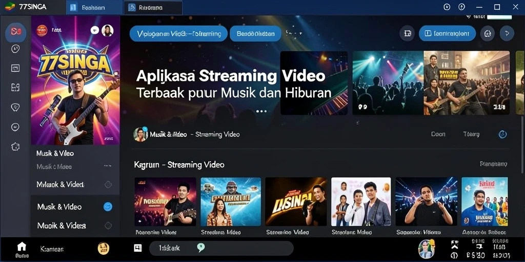 Tampilan antarmuka aplikasi 77SINGA yang menarik dan fungsional.