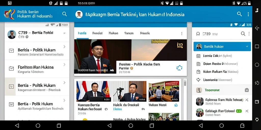 Antarmuka C789 yang sederhana dan informatif mengenai berita politik.