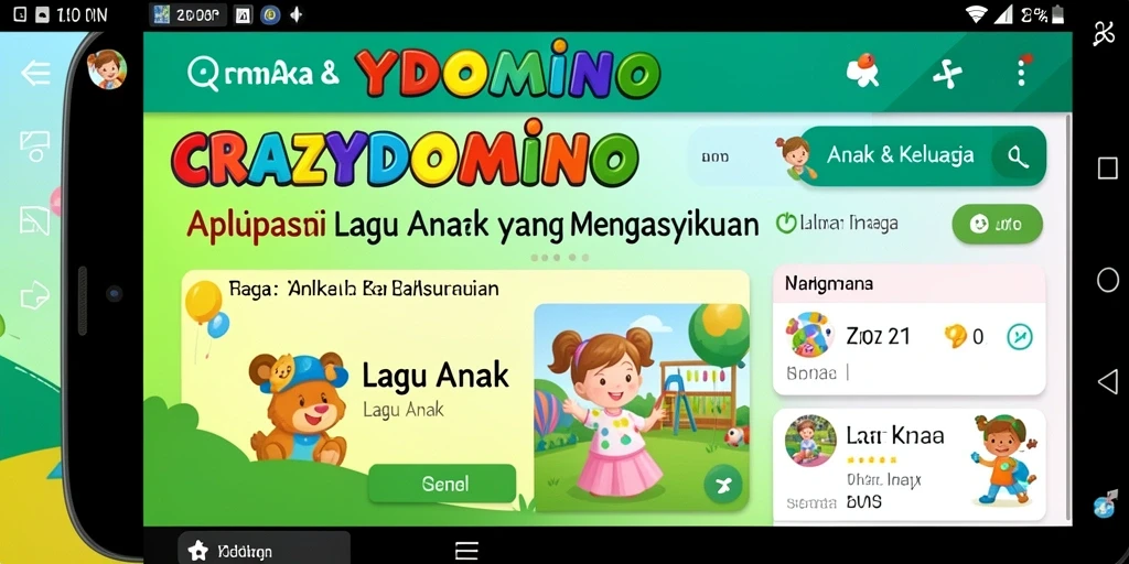 Tampilan antarmuka aplikasi yang ceria dan interaktif.