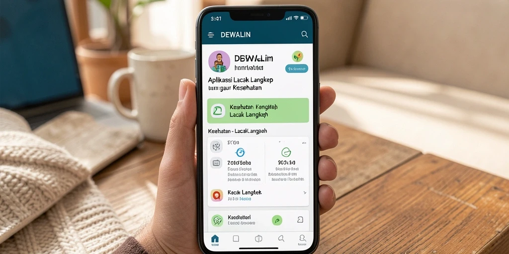 Antarmuka DEWALIN menampilkan statistik langkah harian secara jelas.