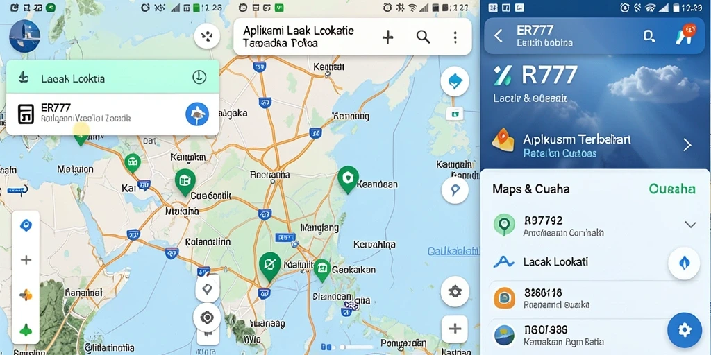 Tampilan antarmuka utama ER777 saat melacak lokasi pengguna.