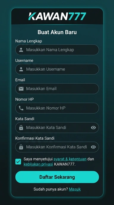 Panduan Registrasi Akun Kawan777 untuk Pengguna Android